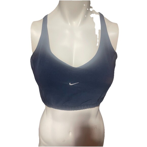 Vintage Nike Embroidered Center Swoosh Black Sports Bra Y2K Large - Picture 1 of 4